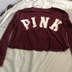 Pink VS Cropped Long Sleeve Thermal